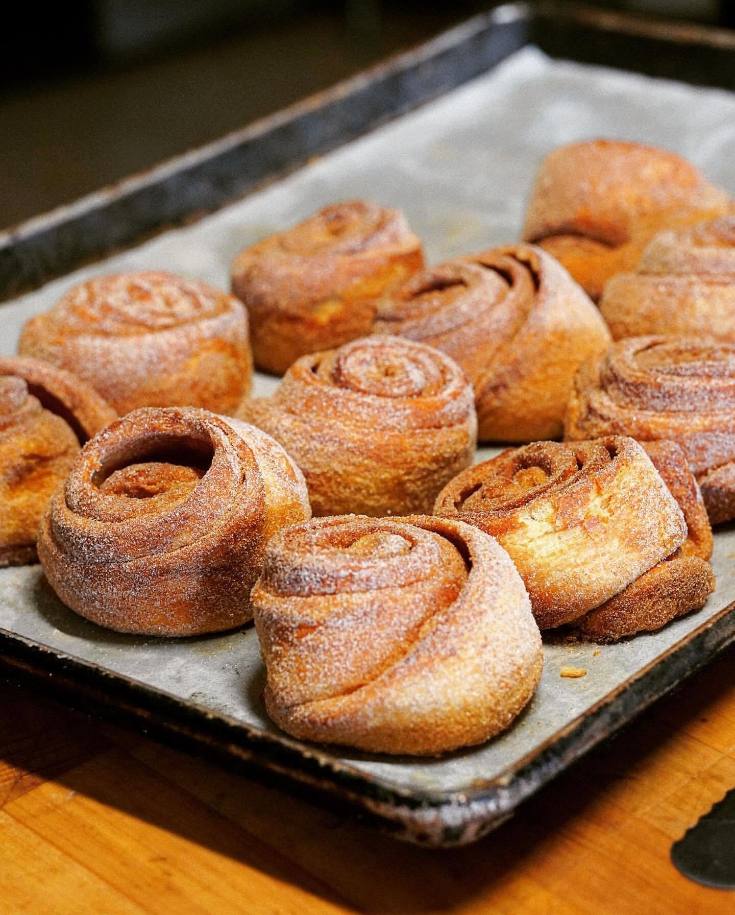 Cinnamon-sugar morning buns fresh from the oven
